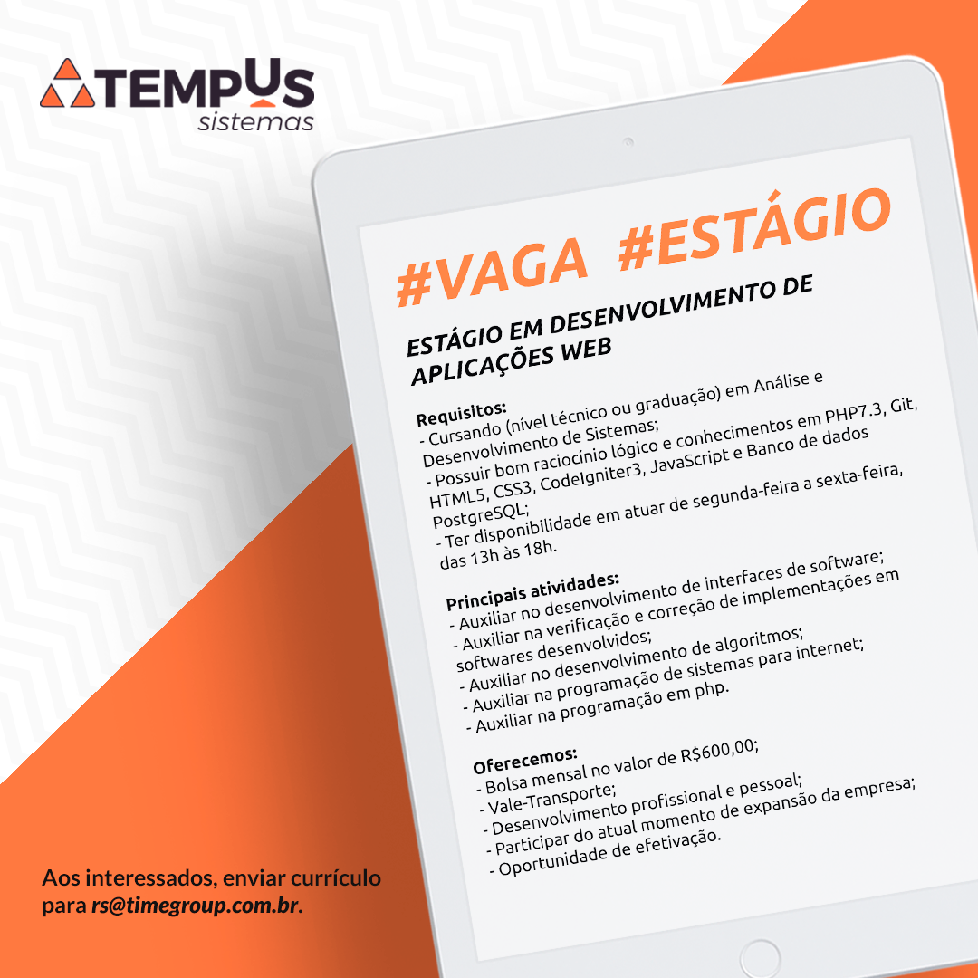 Vaga na Tempus Sistemas